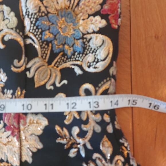 L'Atiste by Amy Mini Dress Size Med Embroidered Black Whimsygoth Wedding Guest - Picture 8 of 10